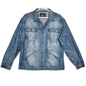 VTG 90s Girbaud Denim Jean Jacket Men's XXL Hip Hop Trucker Baggy Oversized